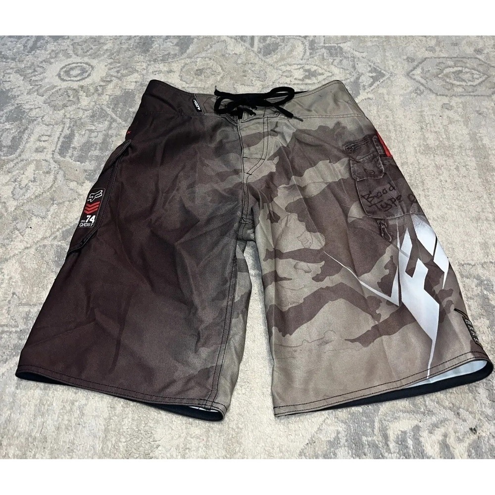 Fox Racing Mens Shorts Size 30 Fox Black Gray Blood Type Core‎ 1974